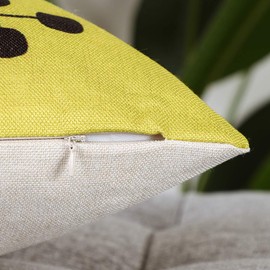 OTOSTAR Cushion Cover 40x40cm Nordic 2 Pcs Stylish Cute Pattern Flax Linen Cushion Cover for Sofa Back Decorative Pillow Cover Zabuton Cover (40x40)