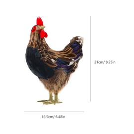BESPORTBLE Realistic Chicken Statue Artificial Simulation Stuffed Hen Feathered Chicken Fake Chicken Figures Realistic Standing Chicken Farm Garden Statue Home Decoration