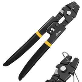 DISEN Wire Rope Crimping Tool, Fishing Crimps, Swaging Tool for Wire Rope and Aluminum Oval Sleeves from 3/32 inch to 1/64 inch, Phosphated Black