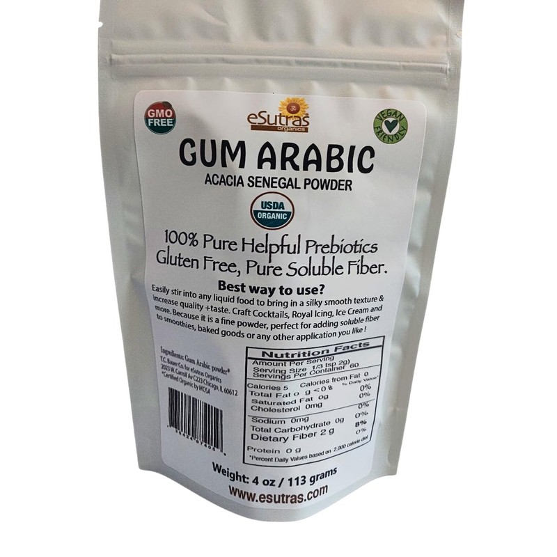 Gum Arabic Powder, USDA Organic | 4 oz. Easy use