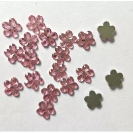 Unbranded CraftbuddyUS 100pcs 10mm PINK Flat Back Flower Acrylic Rhinestone Gems DIY