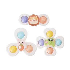 3PCS Suction Cup Spinner Toys for 1-2 Year Old Boys & Girls - Fun & Noisy with Colorful Beads, Stackable for Endless Play, Sensory Toys for Toddlers 1-3, Ideal Baby Gifts for First Birthday