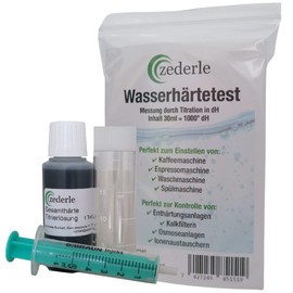 zederle Water Hardness Test Set 1 x 30 ml (Equivalent to 1000 Drops) – Very Economical 40-500 Measurements – Quick, Easy and Precise Measure Water Hardness – Total Hardness Test Made in Germany