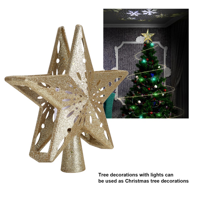 LED Snowflake Projector Lamp Light Snowflake Rotating Christmas Decoration GoldenUS