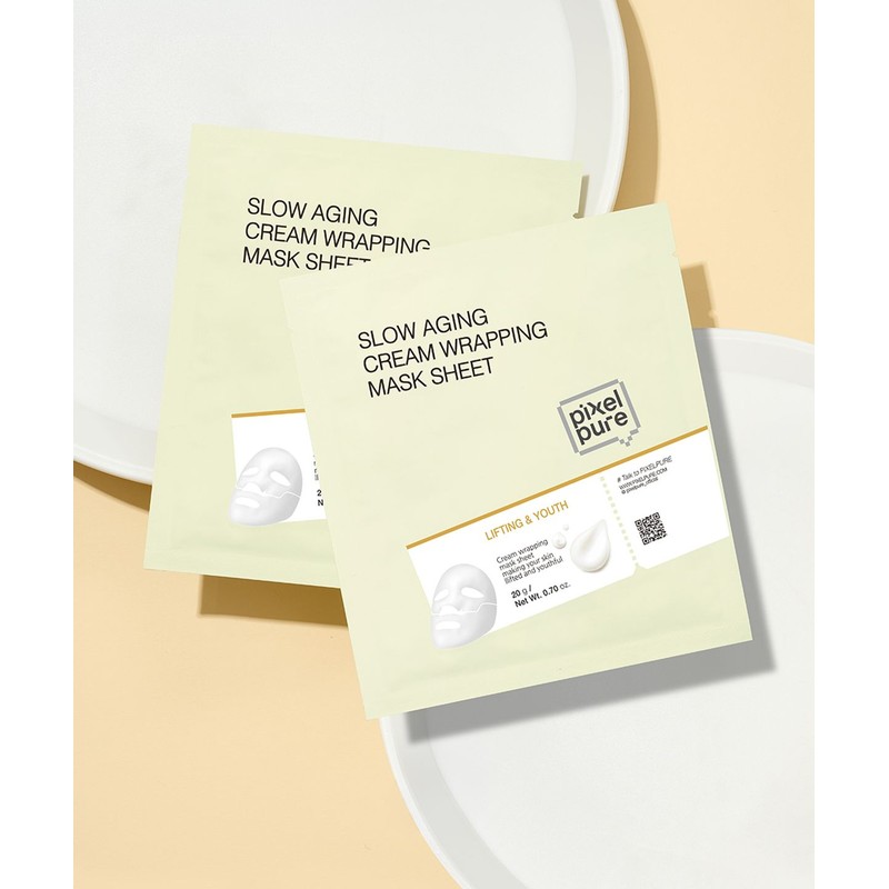 Pixel Pure Slow Aging Cream Wrapping Mask Sheet (16 Sheets)