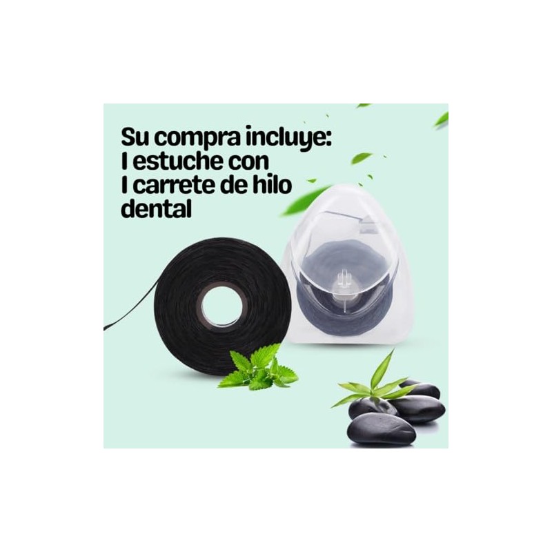 Hilo Dental de Carbón de Bambú con Carrete Reemplazable Sabor