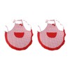2pcs Retro Kitchen Aprons Dotted Cooking Salon Apron Bowknot Chef
