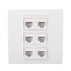 6 Port Cat 6 Ethernet Wall Plate Removable Female to