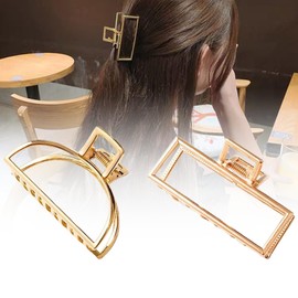 XMYCYuChen 2Pcs Elegant Metal Hair Clips Beautiful Fashionable Non Slip Metal Claw Clips Reusable Gold Mini Hair Clips for Styling Hair Accessories