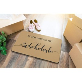 Tassenbrennerei Doormat with Saying "Komm Wieder mit Schokole" [German Language] Funny Door Mat for Indoor and Outdoor Use Washable