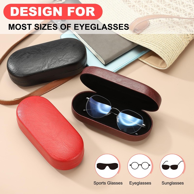 PATIKIL Hard Glasses Case PU Leather Large Glasses Case Protective