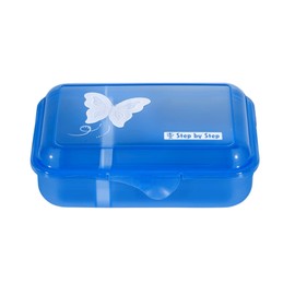 Step by Step Butterfly Maja Lunch Box with Divider and Click Closure, Dishwasher Safe, BPA-Free, for School and Nursery, 0.9 L, Blue