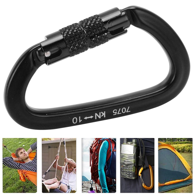 Aluminum Auto Locking Climbing Carabiner Clips Twist Lock DRing Clip