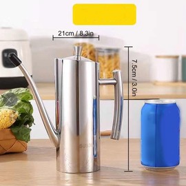 Duokon Olive Oil Dispenser, Oil Pot Bottle Stainless Steel Oil Drizzler Olive Oil Vinegar Sauce Kitchen Tool Long Mouth, 700ml/23.67oz(24 * 20 * 9)