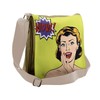 Lunarable Vintage Messenger Bag, Comics Woman Wow Expression, Unisex Cross-body