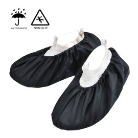 Premium Reusable Shoe and Boot Covers for Contractors, Durable Non-Slip Water-Resistant, Black, XX-Large