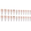 24Pcs Stiletto Press on Nails Long Almond Glossy Fake Nails