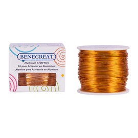 BENECREAT 18 Gauge Anodized Aluminum Wire (1mm, Gold), 492 FT - Jewelry Craft Making, Beading, Floral Colored Craft Wire