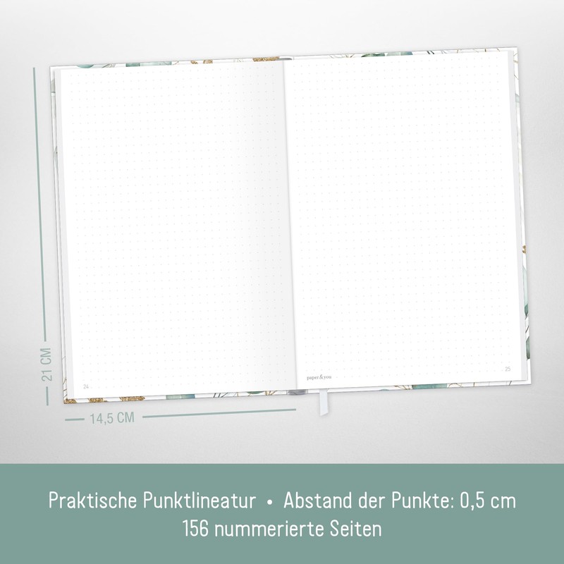 Trendstuff by Häfft Bullet Journal Dotted A5 with Elastic Band