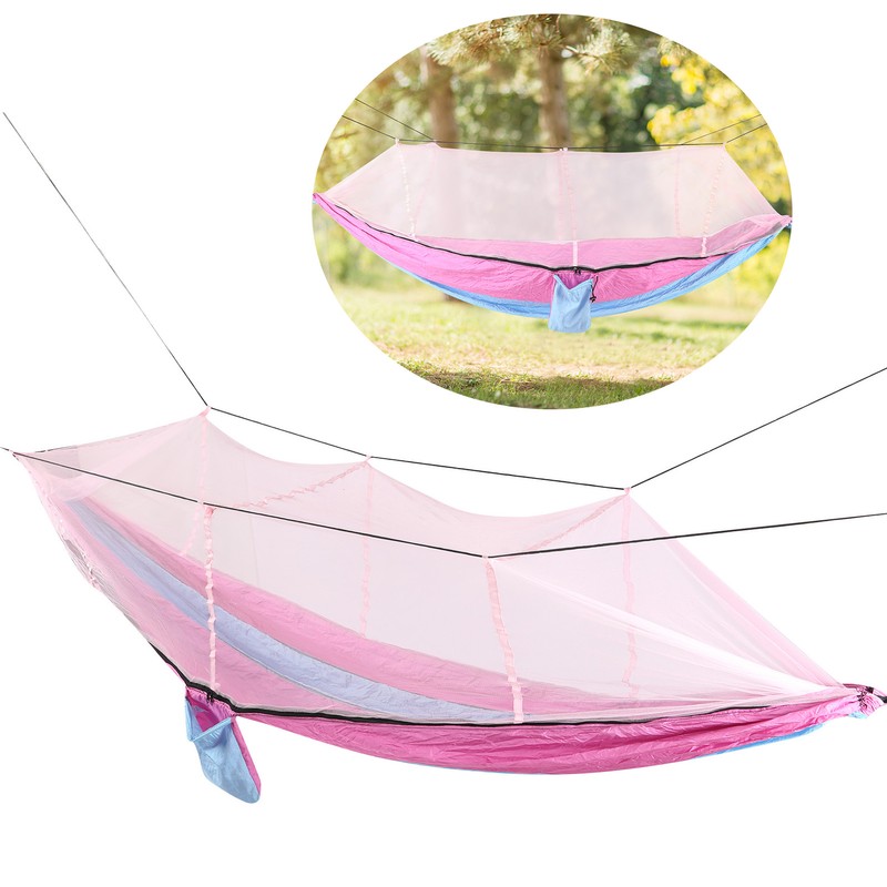 Single Double Camping Hammock with Mosquito Net Portable Lightweight Tree