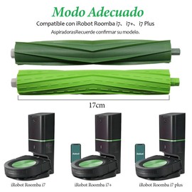 Roomba Repuestos, Piezas de Repuesto para iRobot Roomba i7 i7+ E5 E6 i3 i5, 2 Juego de Cepillo para Polvo de Rodillo de Goma, Mantenga su Robot Aspirador Funcionando a Pleno Rendimiento