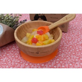 Just Bamboo ® Baby and Toddler Suction Bowl Set for Feeding and Weaning | Outstanding Suction | Bamboo Baby Suction Bowls with Matching Spoon Set from 6 Months