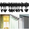 COSYLIFE Pack of 50 Curtain Rings with Clips, Curtain Rings