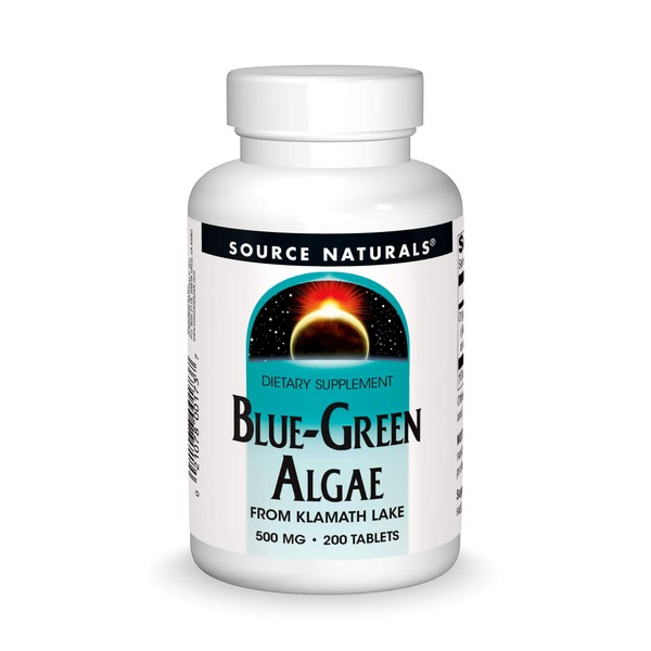 Source Naturals Blue Green Algae from Klamath Lake - Algae Superfood Supplement, 500 mg - 200 Tablets