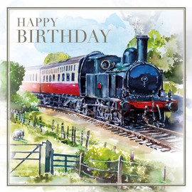Cherry Orchard Male Happy Birthday Card - Steam Train