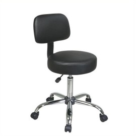 Office Star Black Pneumatic Drafting Chair with Stool and Back with Vinyl Seat