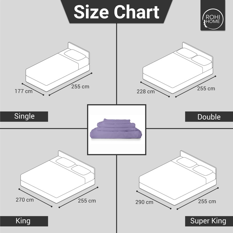 Rohi Easycare Flat sheet King – Soft Touch Polycotton Bed