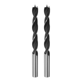 HARFINGTON 2pcs Brad Point Drill Bits 9mm(23/64") Dia Straight Steel Round Shank Drill Metric Brad Point 3.5" Drilling Depth Spiral Twist Drill Bits for Carpenter Woodworking Plastic Rubber