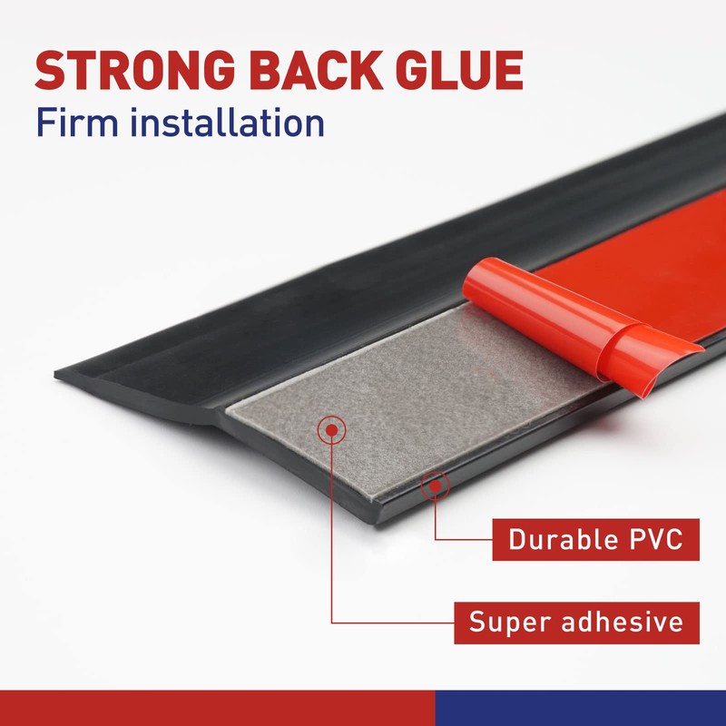 FOSLUOC Garage Door Seal Top and Sides Seal Strip Black