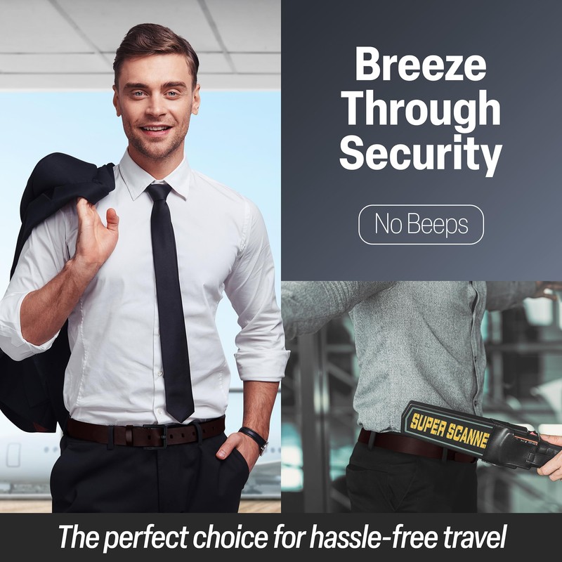 Full Grain Leather TSA Belt - Hypoallergenic, Adjustable, Nickel Free