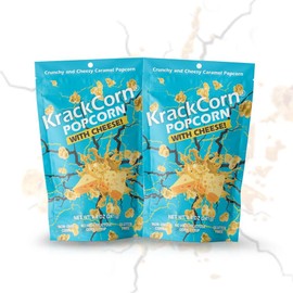 KrackCorn Cheddar Cheese Popcorn - Gluten-Free, Non-GMO Cheddar and Caramel Popcorn, Sweet and Salty Corn Gourmet Snack - Delicious Treat for Family Parties, Movie Nights - 8.5 Ounce (Pack of 2)