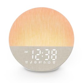 Uwithm Daylight Alarm Clock, Light Alarm Clock, Sunrise Alarm Clock Dual, Wake Up Light, White Noise Machine with 30 Soothing Sounds, 20 Brightness, 17 Colours, Dimmable Bedside Lamp, Bluetooth