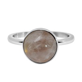 Quiges Stainless Steel Stacking Ring Filling Ring with Natural Stone 2 mm Height (Various Ring Sizes and Colours), Stainless Steel