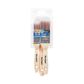 Blue Spot Tools 36010 3 Piece Synthetic Paint Brush Set With Wooden Handle (1”, 1 ½” and 2”), No Bristle Loss