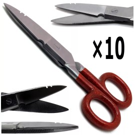 Premium Instruments 10× Electrician Red Scissors 5" Cutting Stripping Wires Electrical Universal