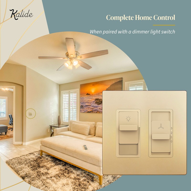 TOPGREENER Kalide Fan Speed Control Switch, 3-Speed Fan Wall Switch,