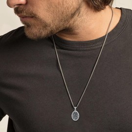 MEIDERBO Saint Anthony Necklace 925 Sterling Silver St Anthony Medal Pendant Saint Anthony Protection Religious Jewelry Gifts for Men Women Doctor Lost Things