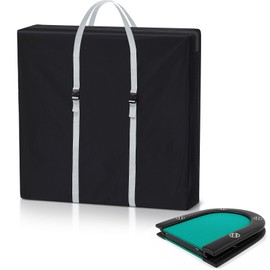 Vincreem Folding Poker Table Bag 1680D Oxford Fabric Waterproof Portable Carrying Bag Case for 10 Player 84" Oval Foldable Poker Table Storage, 43.3 x 43.3 x 7.9 Inch, Black