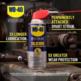 WD-40 Specialist Silicone Lubricant with SMART STRAW SPRAYS 2 WAYS, 11 OZ