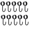 Rannb Stainless Steel Wardrobe Hooks - 10pcs, Black, Round, Rod