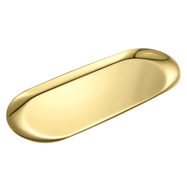 GNCLOUD Gold Tray, Stainless Steel Jewelry Tray, Makeup Cosmetic Trays,Towel