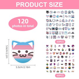 EOWVISN 120 Rainbow Graffiti Stickers, Waterproof Stickers, Creative Decorative Stickers, Can Be Used To Decorate Water Bottles, Notebooks, Skateboards, Mobile Phones, And Guitars