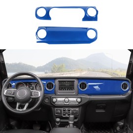 RT-TCZ Center Console Trim Cover Dashboard Control Panel Cover Decorative Interior Accessories for Jeep Wrangler JL JLU & Gladiator JT 2018-2022,Blue