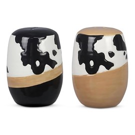 Young's Inc Cow Print Country Salt & Pepper Shaker Set, Country Style Kitchen Decor, Cute Kitchen Table Accessories and Decor, 2 pcs/Set