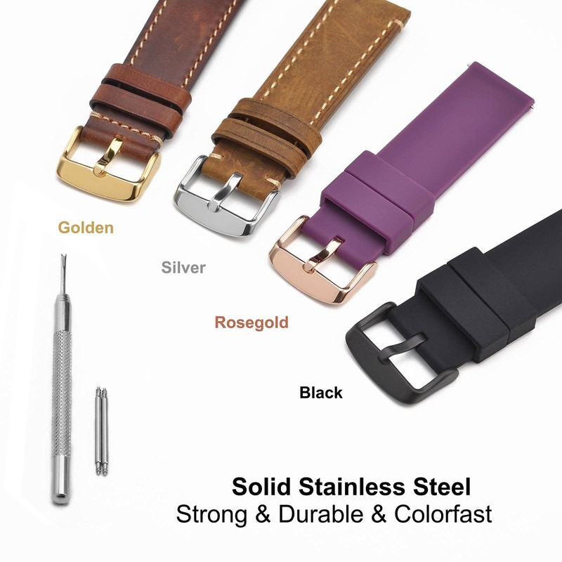 WOCCI 16mm Replacement Buckle for Watch Band, Large Pin Hole
