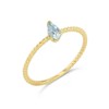 Dainty 10k Yellow Gold Solitaire Aquamarine Pear-Shaped Modern Engagement Rope